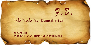 Füsüs Demetria névjegykártya